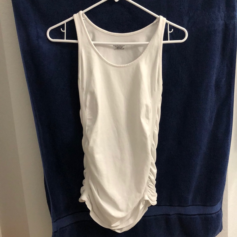 Long Athleta white tank